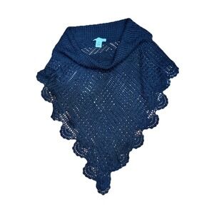 White House Black Market Black Knit Cowl Neck Poncho Shawl *XS-XL Cottagecore